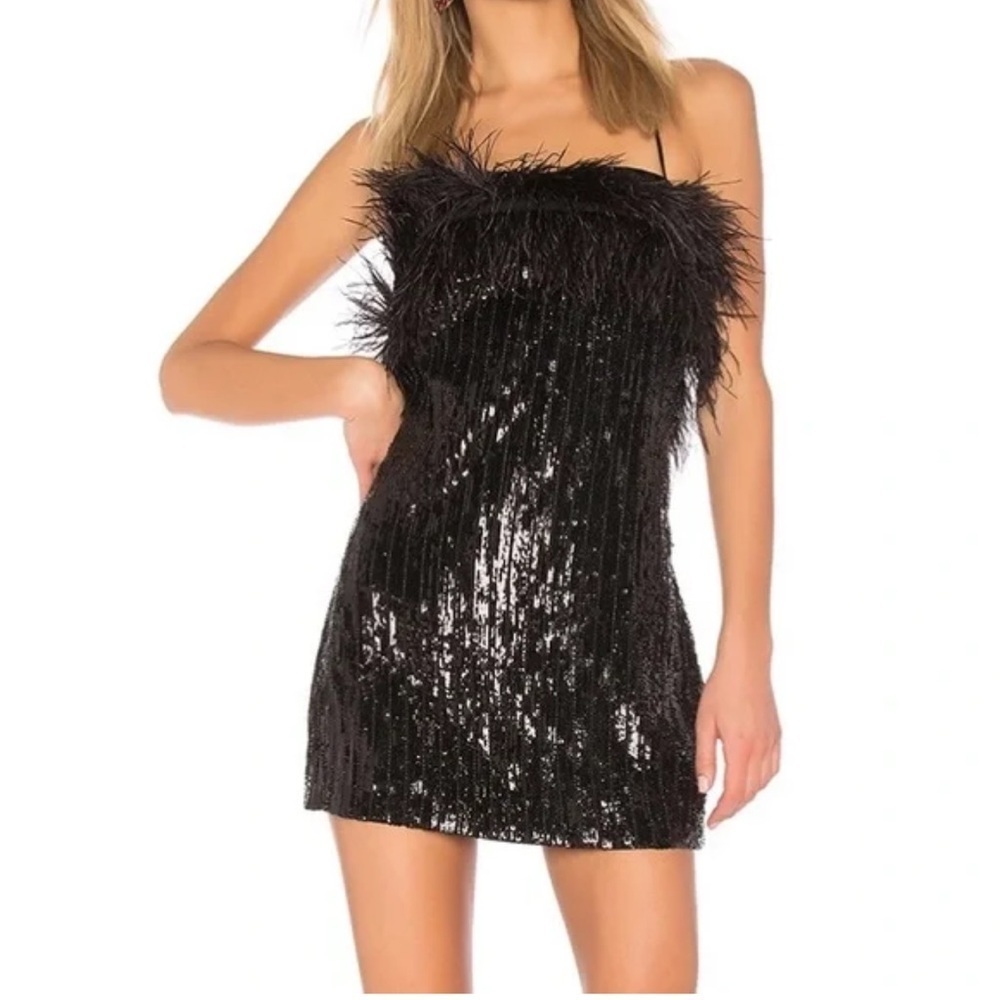 NBD Black Sequin Mini Dress